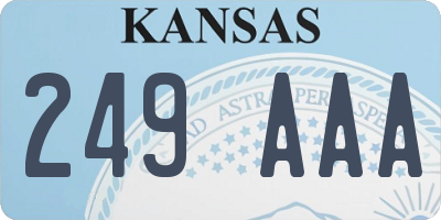 KS license plate 249AAA