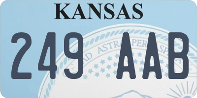 KS license plate 249AAB