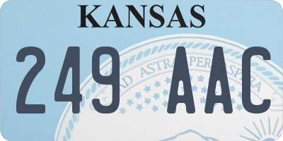 KS license plate 249AAC