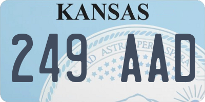 KS license plate 249AAD