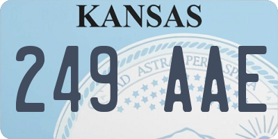 KS license plate 249AAE