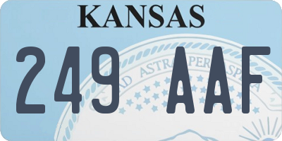 KS license plate 249AAF