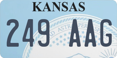 KS license plate 249AAG