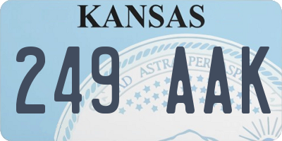 KS license plate 249AAK