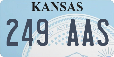 KS license plate 249AAS