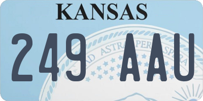 KS license plate 249AAU