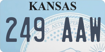 KS license plate 249AAW