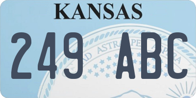 KS license plate 249ABC