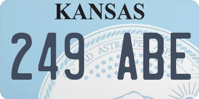 KS license plate 249ABE