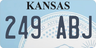 KS license plate 249ABJ