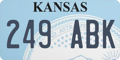 KS license plate 249ABK