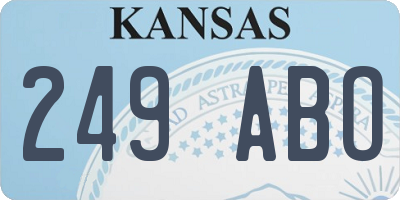 KS license plate 249ABO