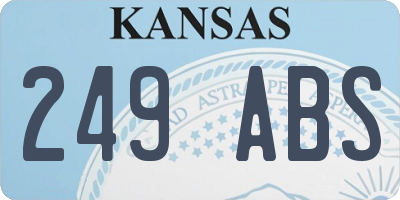 KS license plate 249ABS