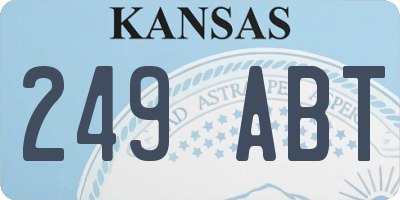 KS license plate 249ABT