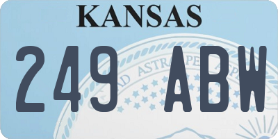 KS license plate 249ABW