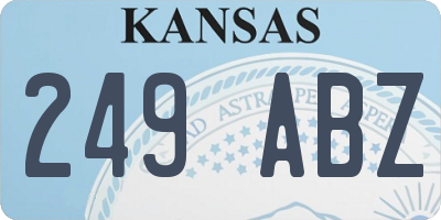 KS license plate 249ABZ