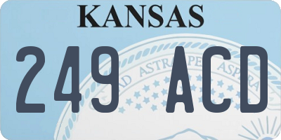 KS license plate 249ACD