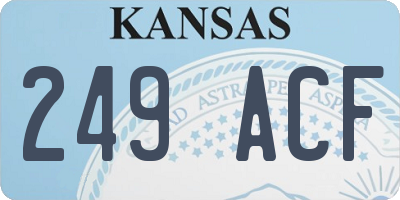 KS license plate 249ACF