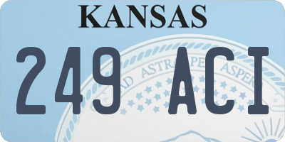 KS license plate 249ACI