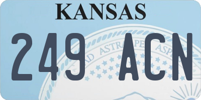 KS license plate 249ACN