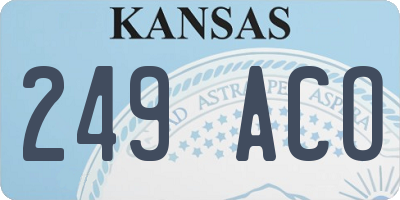 KS license plate 249ACO
