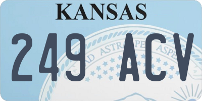 KS license plate 249ACV
