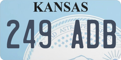 KS license plate 249ADB