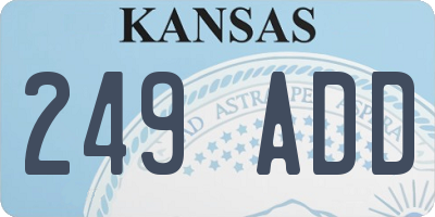 KS license plate 249ADD