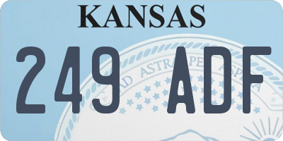 KS license plate 249ADF
