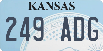 KS license plate 249ADG