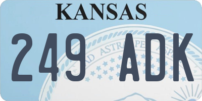 KS license plate 249ADK