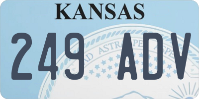 KS license plate 249ADV
