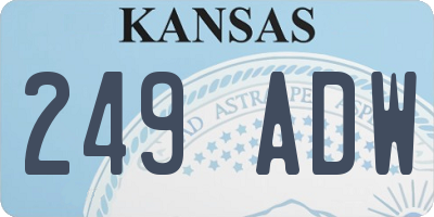 KS license plate 249ADW