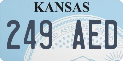 KS license plate 249AED