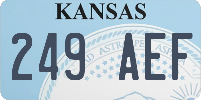 KS license plate 249AEF
