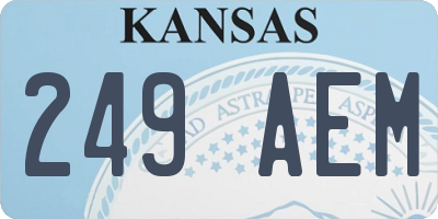 KS license plate 249AEM