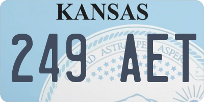 KS license plate 249AET
