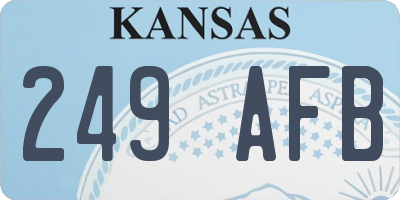 KS license plate 249AFB