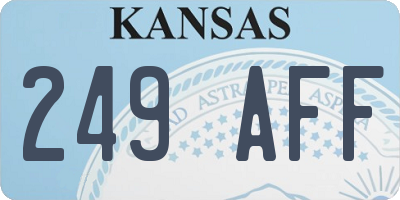 KS license plate 249AFF