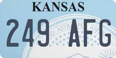 KS license plate 249AFG