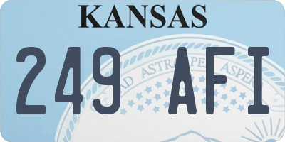 KS license plate 249AFI