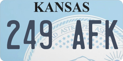 KS license plate 249AFK