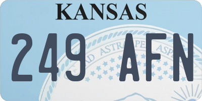KS license plate 249AFN