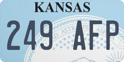 KS license plate 249AFP