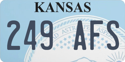KS license plate 249AFS