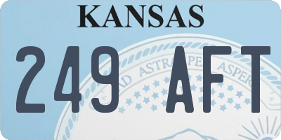 KS license plate 249AFT