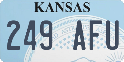 KS license plate 249AFU