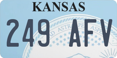 KS license plate 249AFV