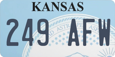 KS license plate 249AFW