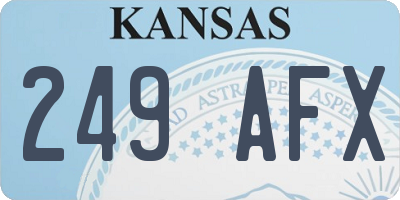 KS license plate 249AFX